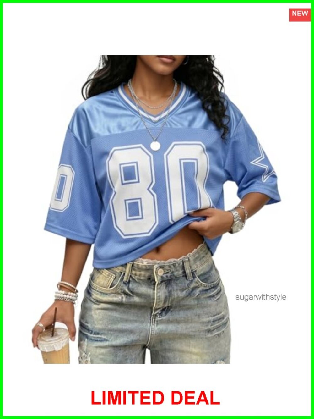 Women's Cropped Jersey V-Neck Graphic Tee Short Sleeve Y2K Crop Top